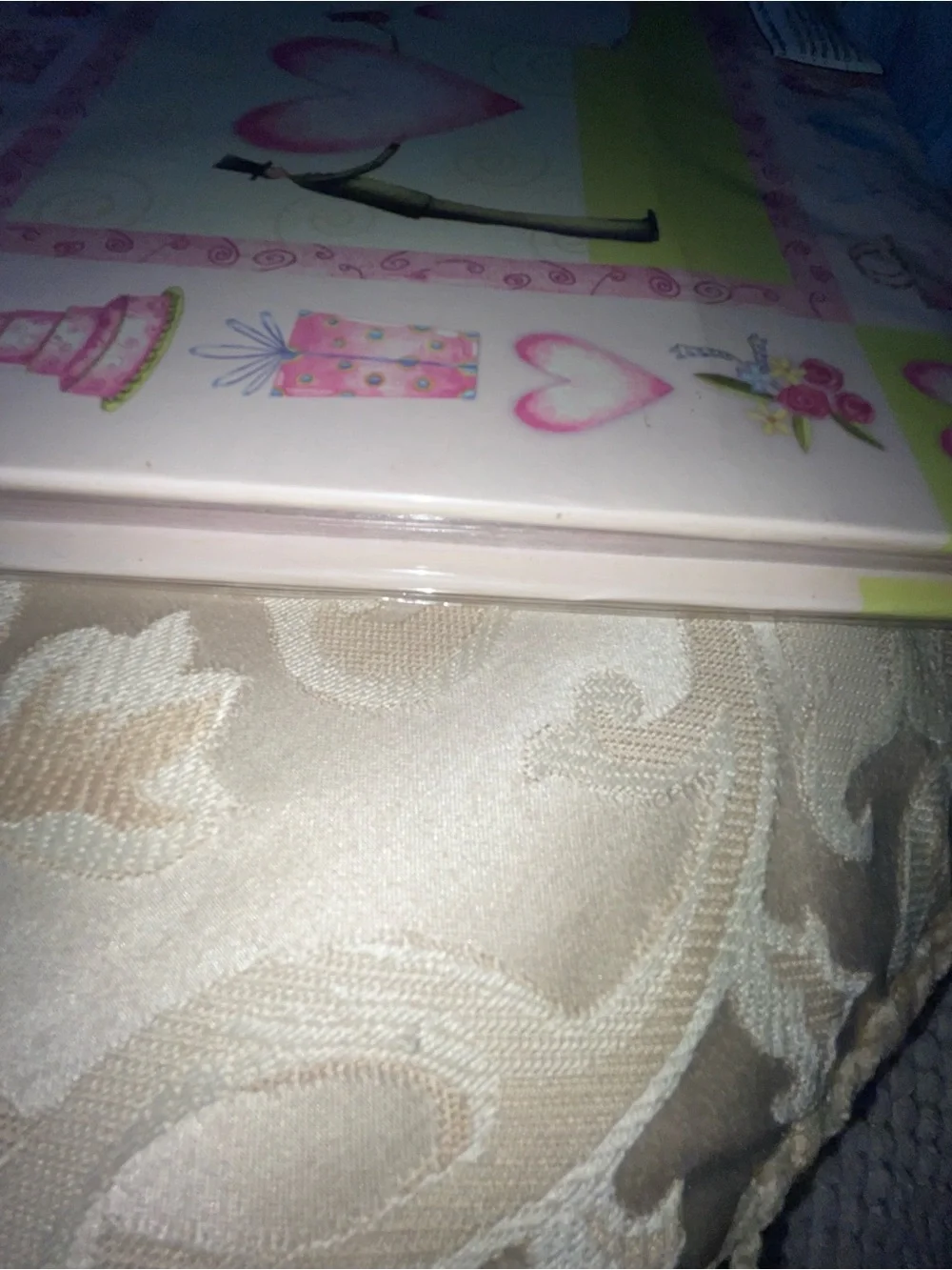 Wedding Photo Album - Pink Heart Design with Wedding Couple Illustrated